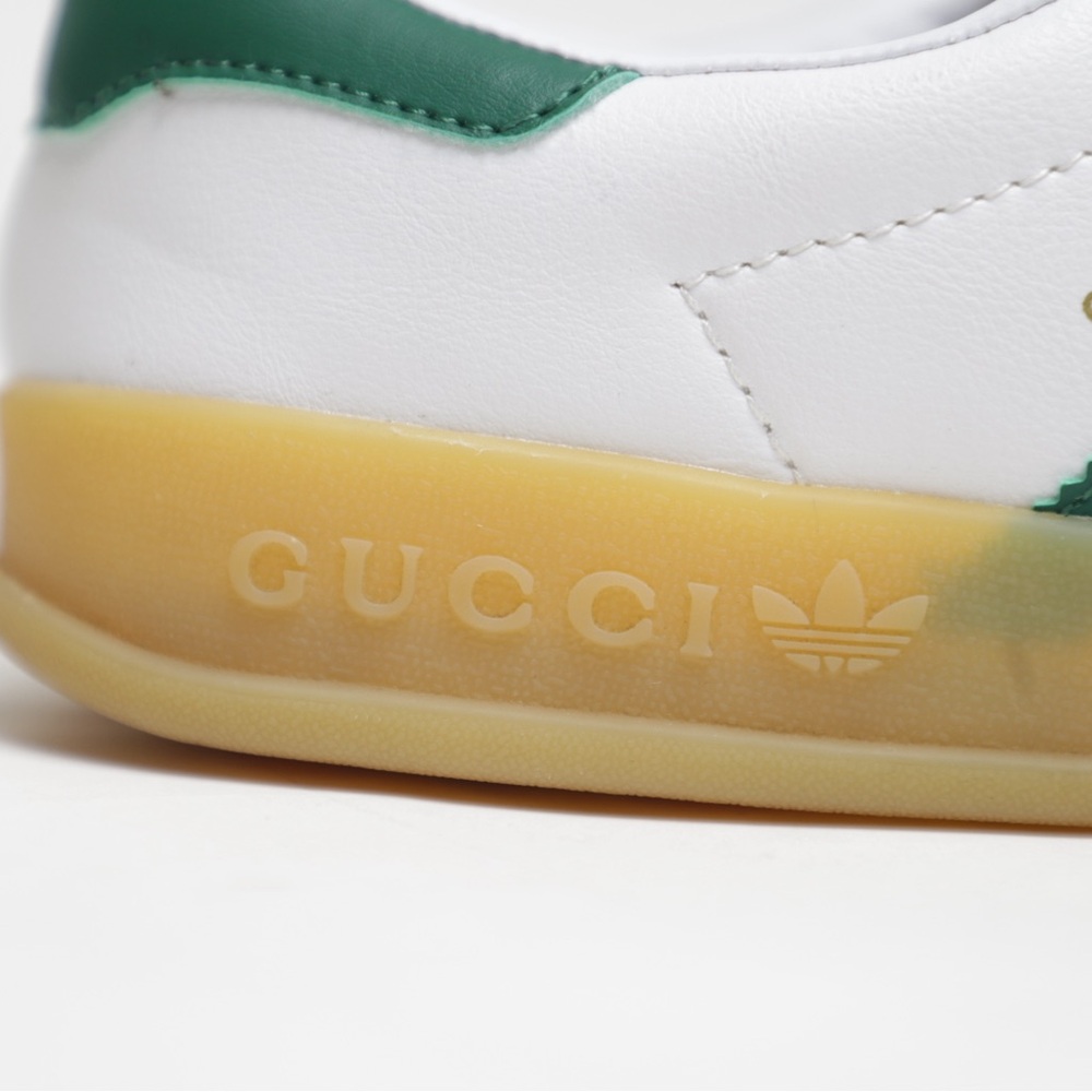 Authentic Gucci x Adidas Gazelle Sneakers White Green Red - Picture 10 of 16